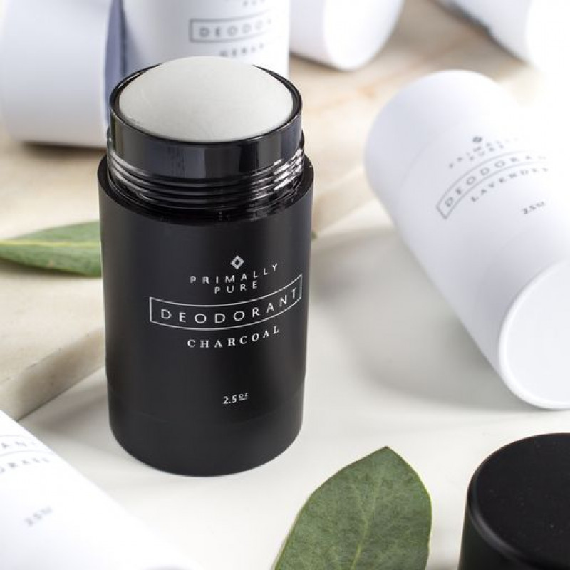 Primally Pure’s Aluminum-Free Deodorant with Charcoal Goes On Clear: 
