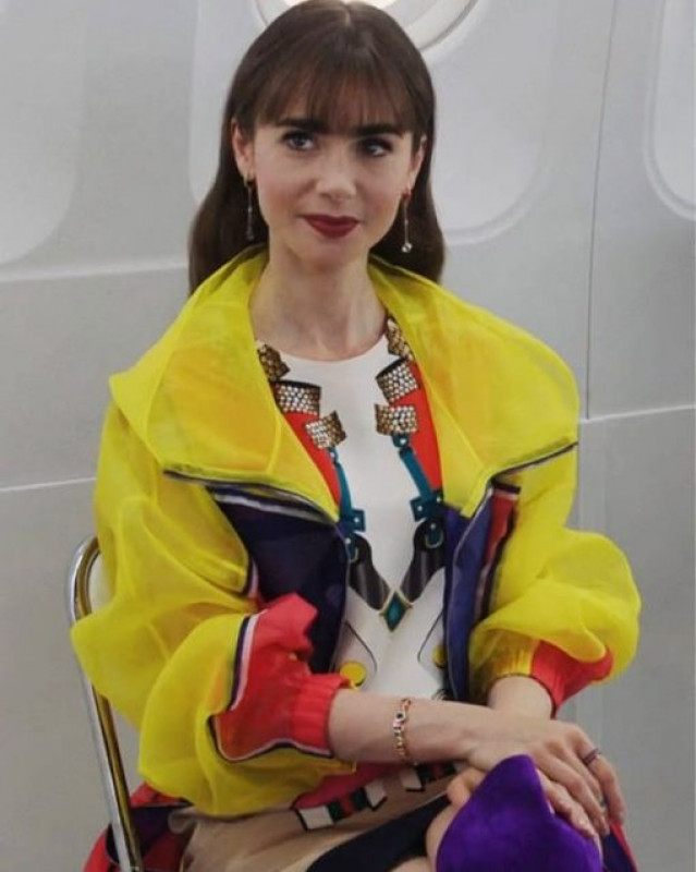 Emily in Paris TV Series Lily Collins Windbreaker Coat: 