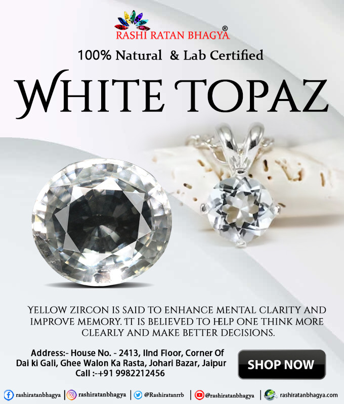 Get Natural White Topaz Stone Online in India: 