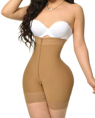 Fajas Compression Shapewear Open Bust Tummy Control with Zipper: 