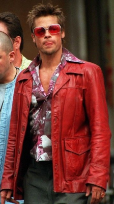 Brad Pitt Red Leather Jacket: 