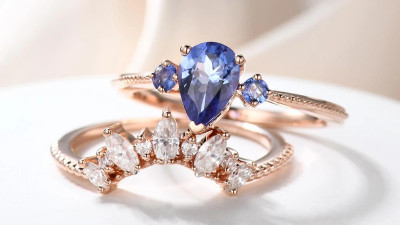 Tanzanite and Diamond Promise Rings: 