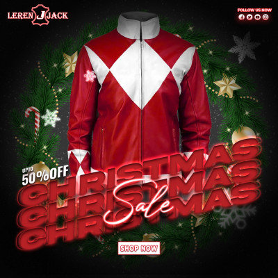Power Rangers Red Leather Jacket: 