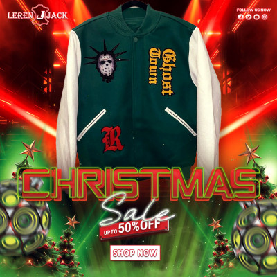 Roku Studio Ghost Town Green Varsity Jacket: 