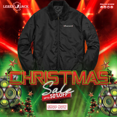 Supreme Independent Fur Collar Black Bomber Jacket: 