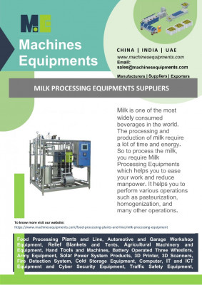 Milk Processing Equipments Suppliers: 