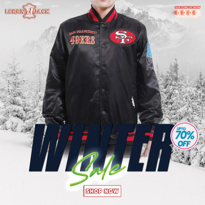 San Francisco 49ers Retro Classic Rib Black Jacket: 