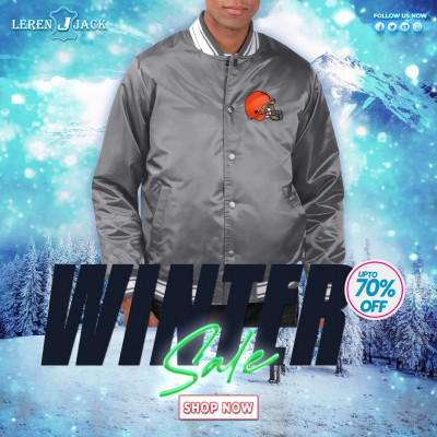 Locker Room Cleveland Browns Charcoal Bomber Jacket: 