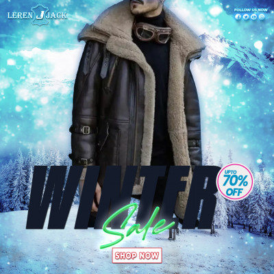 Jordan Double Collar Heavy Weight Shearling Leather Coat: 