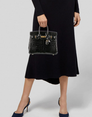 Hermès Birkin 25 Black Shiny: 