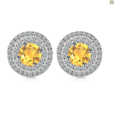 Golden Radiance: Citrine Teardrop Earrings: 
