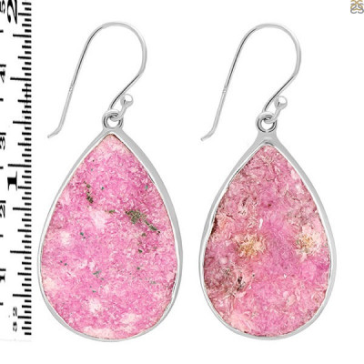Enchanting Cobalt Calcite Statement Earrings: 