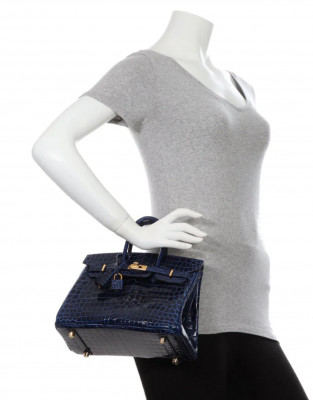 Hermès Birkin 25 Blue Saphir Niloticus Crocodile Shiny: 