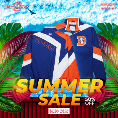 Denver Broncos Star Windbreaker Nylon Jacket: 