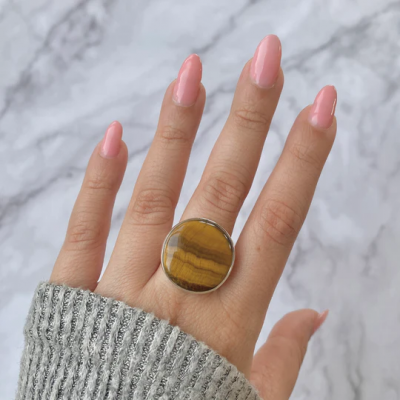 Classic with a Twist: Statement Tiger Eye Ring for Every Occasion: 
