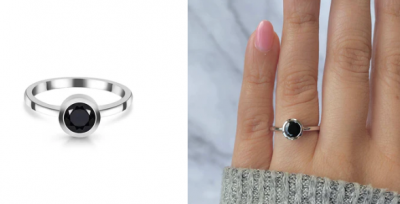 Elegant Dainty Black Tourmaline Ring Collection: 