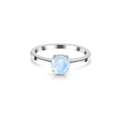 Radiant Night: Dainty Moonstone Ring: 
