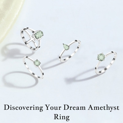 A Touch of Serene Sophistication in Elegant Green Amethyst Rings: 