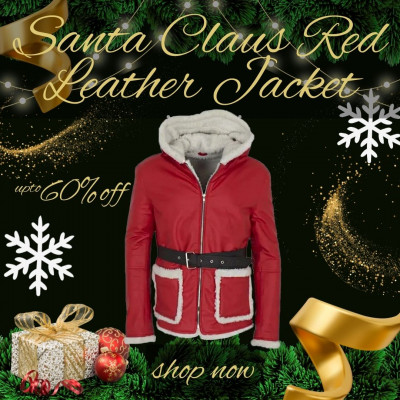 Santa Claus Red Leather Jacket: 