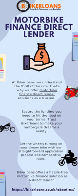 Motorbike finance direct lender: 