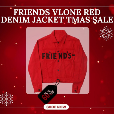 Friends Vlone Red Denim Jacket: 