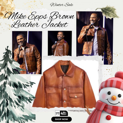 Mike Epps Brown Leather Jacket: 