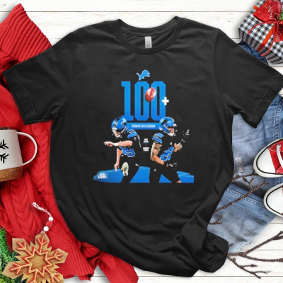 Official Jake Bates And Jahmyr Gibbs 100 Points In Season Trending Shirt: 