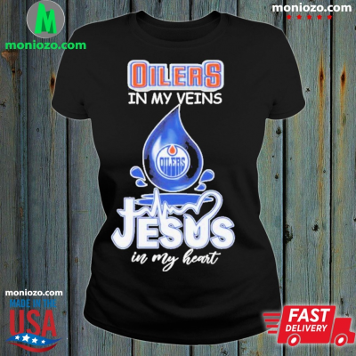 Official Edmonton Oilers In My Veins Jesus In My Heart Logo Shirt: 