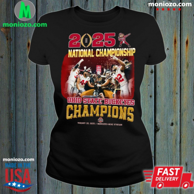 Official 2025 National Championship NCAA Ohio State Buckeyes Champions T-shirt: 