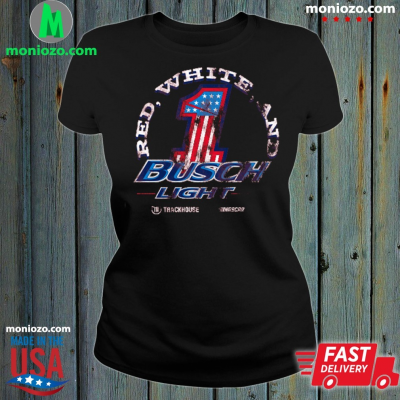 Official Ross Chastain #1 Red, White, and Busch Light Cardinal T-shirt: 