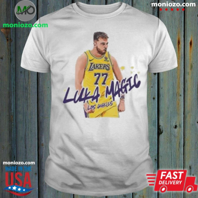 Official Number 77 Luka Doncic Lakers Los Angeles T-shirt: 
