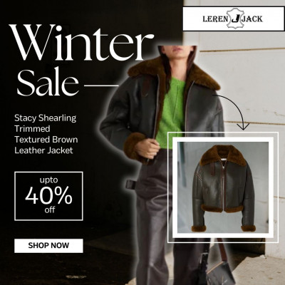 Stacy Shearling Trimmed Textured  Leather Jacket: 
