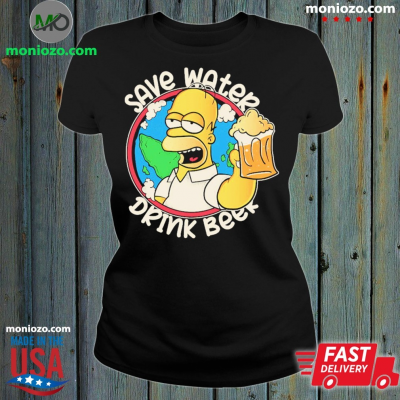 Official Homer Simpson save water drink beer Shirt: 