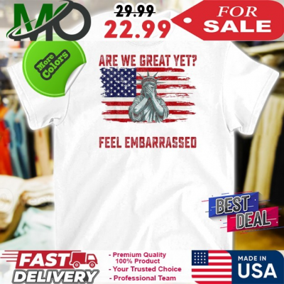 Official Are We Great Yet Because I Just Feel Embarrassed Men Women T-shirt: 