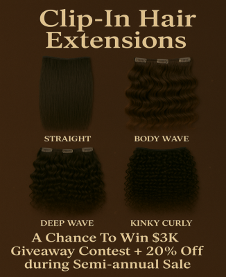 Natural Look with Black Clip In Hair Extensions: 