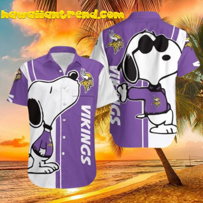 Minnesota Vikings Snoopy Lover Printed Hawaiian Shirt: 