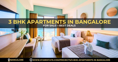 Spacious 3 BHK Apartments In Bangalore For Sale Today: 