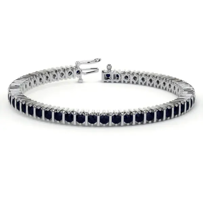 2.50Carat Blue Sapphire Tennis Bracelet - Buy Now: 