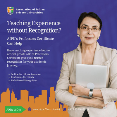 Teaching Experience Without Recognition? AIPU’s Professors Certificate Can Help: 