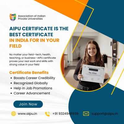 AIPU certificate is the best certificate in India for in your field: 