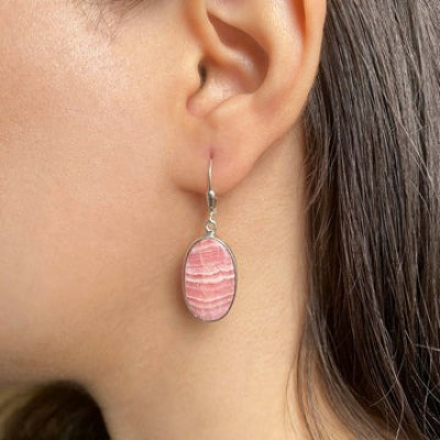 Discover Elegant Handmade Rhodochrosite Earrings for a Bold, Feminine Look: 