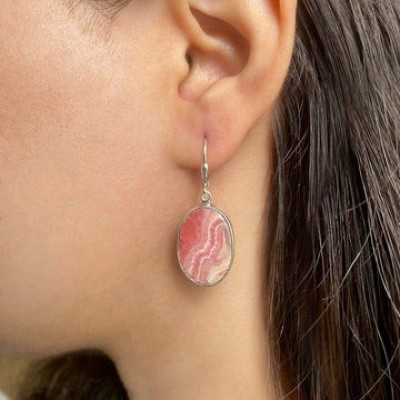 Discover Elegant Handmade Rhodochrosite Earrings for a Bold, Feminine Look: 