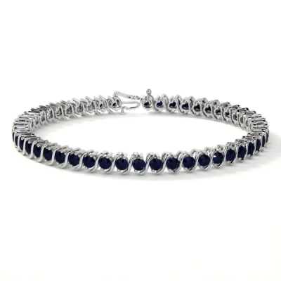 2.45cttw Blue Sapphire Tennis Bracelet - Shop Now: 