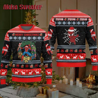 Christmas Wrest Spider Man Ugly Christmas Sweater: 