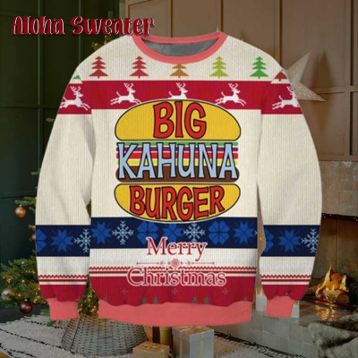 Big Big Kahuna Burger Pulp Fiction Ugly Christmas Sweater: 