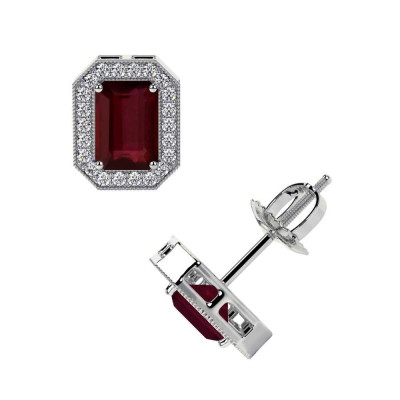AA Grade Natural Ruby Earrings for Style: 