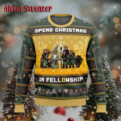 Fellowship The Lord Of The Rings Ugly Christmas Sweater: 
