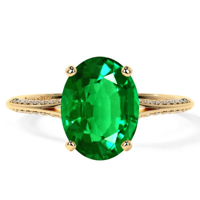 Emerald Gemstone Engagement Rings Natural Green Stones: 