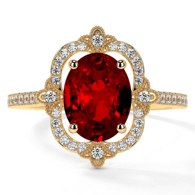 Ruby Ring for Sale AAAA Quality 1.02cttw Diamond at GemsNY: 