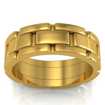 Buy 18k Yellow Gold 7.4 MM Top Men’s Wedding Rings Collection: 